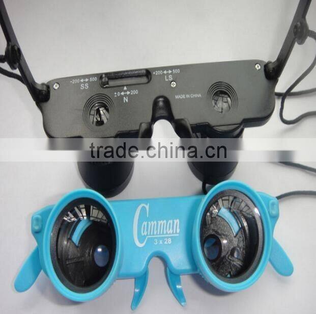 Hot selling 3x28 Magnifier Glasses Style Outdoor Fishing Optics Binoculars