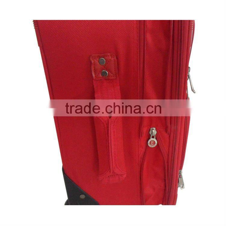 2015 Red Popular 5pcs Set fabric trolley suitcase EVA Luggage Bag /High Quality China supply luggage