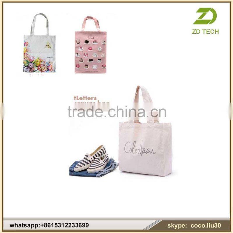 OEM production shopping tote bag ,custom standard size canvas tote bag ZDS2003