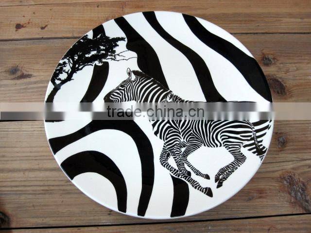 Modern Zebra Decal Ceramic Vase for Decoration