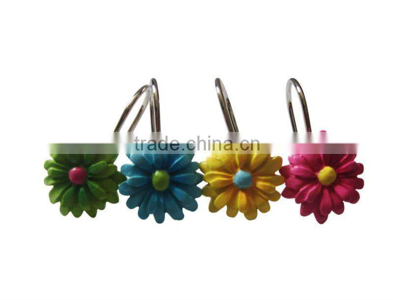 12 pcs decorative shower curtain resin hooks with nice packing