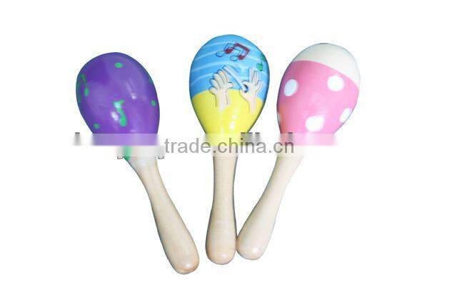 Multi Color wooden baby maracas musical toy