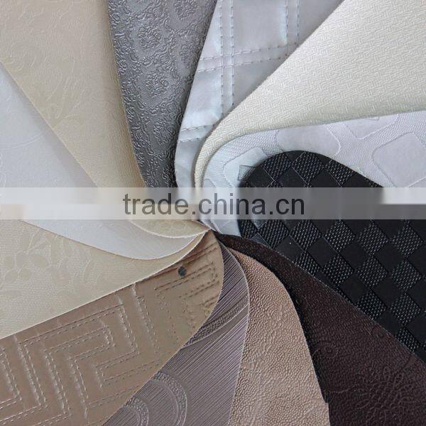 PVC synthetic leather for upholstery usage ,popular use for home decoration,with metalic color or glitter surface