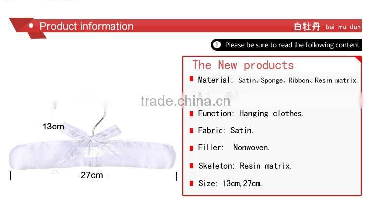 Satin padded hanger child clothes with bowknot