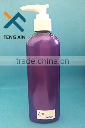 Plastic liquid detergent bottle 250ml PET plastic shampoo bottle with lotion pump