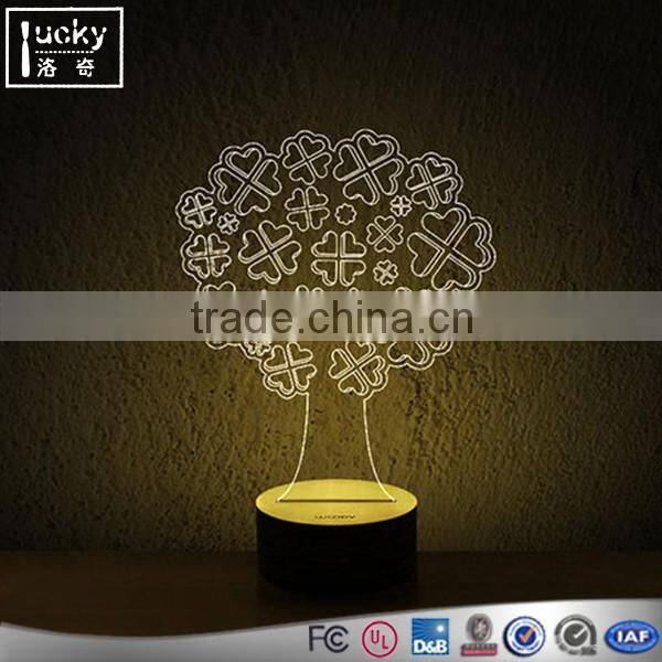 Factory custom colorful led night light with 3d fash function