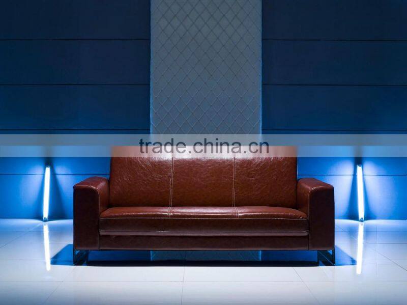 S818 Top grade office leather sofa with oil leather and stainless steel leg