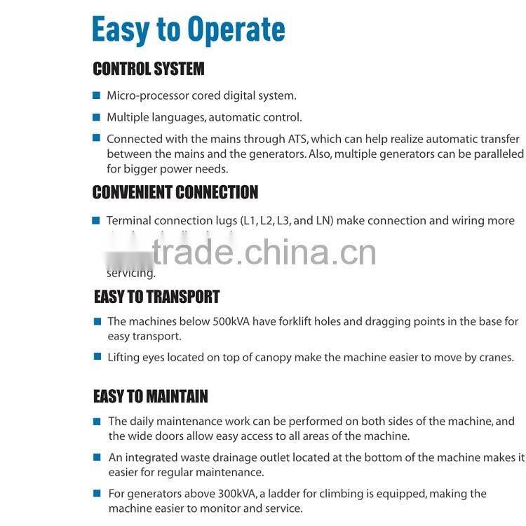 cummins engine Powered silent generator 100-200kva in stock