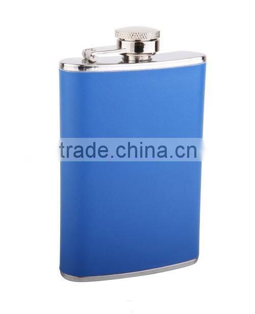 New fashion stainless steel hip flask with PU leather wrap