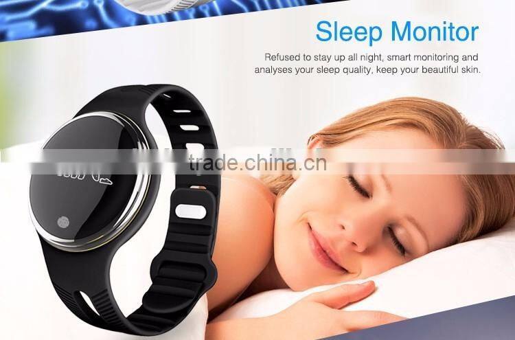 2016 New Design Round Screen Fitness Tracker Smart Bracelet E07