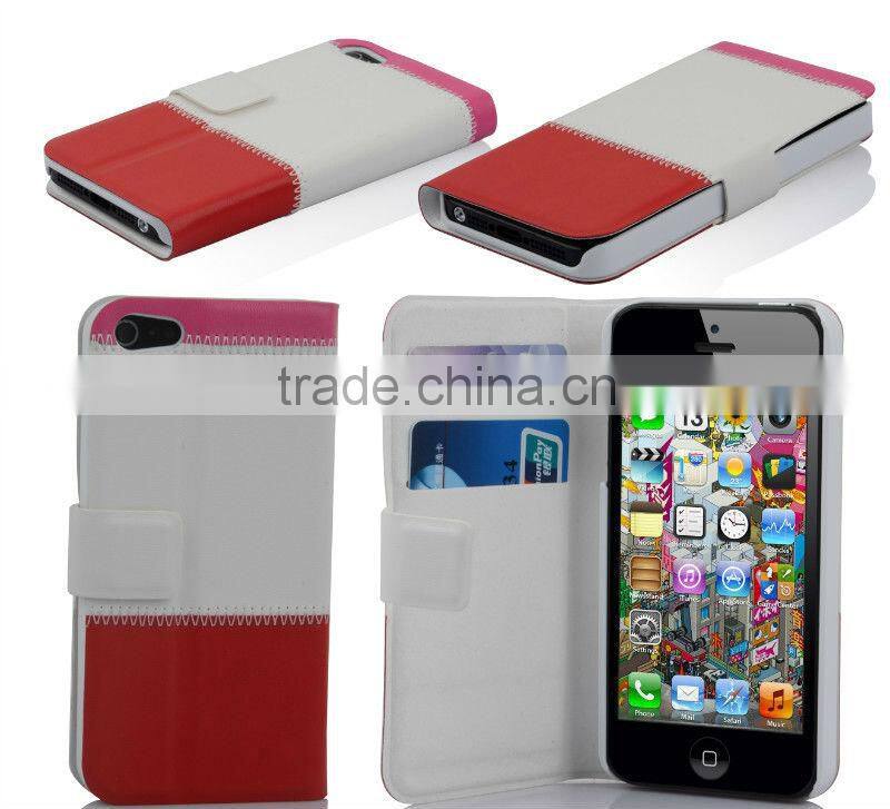 For i phone 5 case , Wallet leather case for iphone 5"