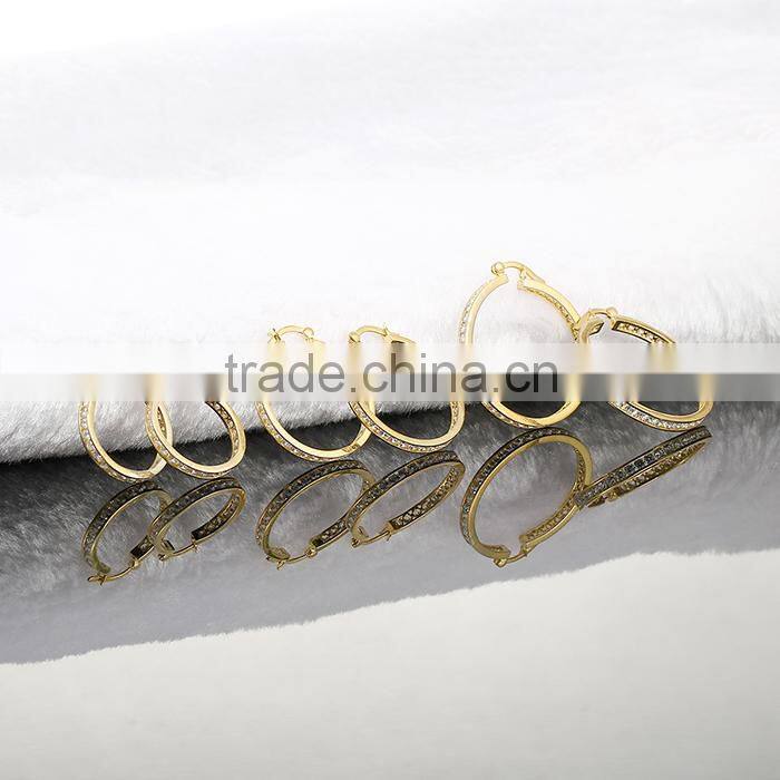 AAAAA cubic zirconia 925 sterling silver hoop earrings