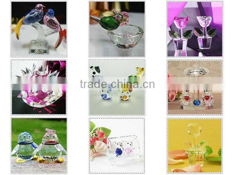 Faceted Clear Dog Crystal Decoration For Birthday Day