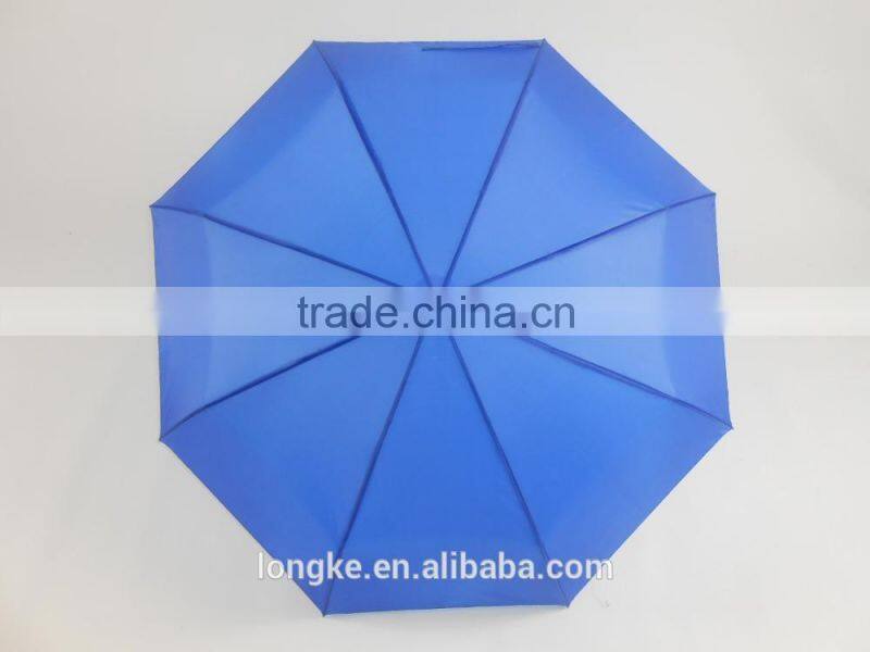 regular blank fold umbrella 3 folding light blue umbrella