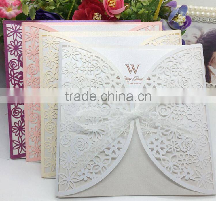 High quality decorating laser cut wedding invitations