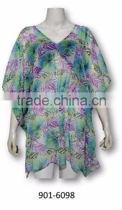 printed poly chiffon beach wear