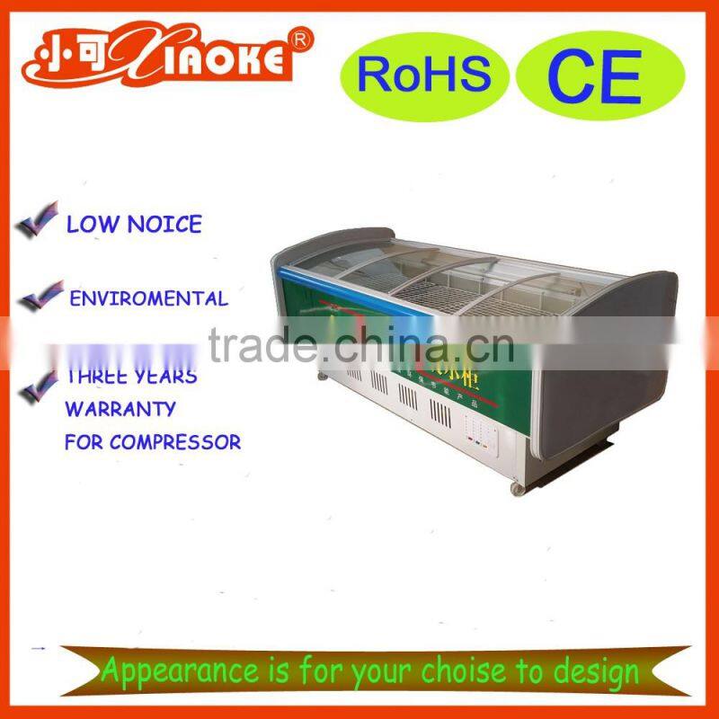 220V Top sliding doors Chest type display showcase island freezer