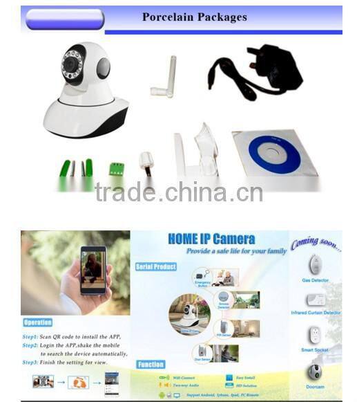 WIFI/WIRE 720P Pan/tilt onvif ip camera speaker microphone