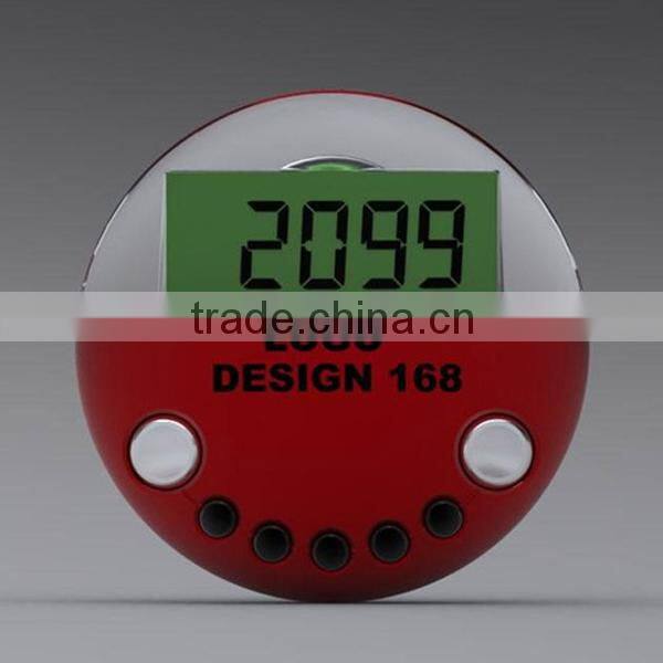 Round pedometer with belt