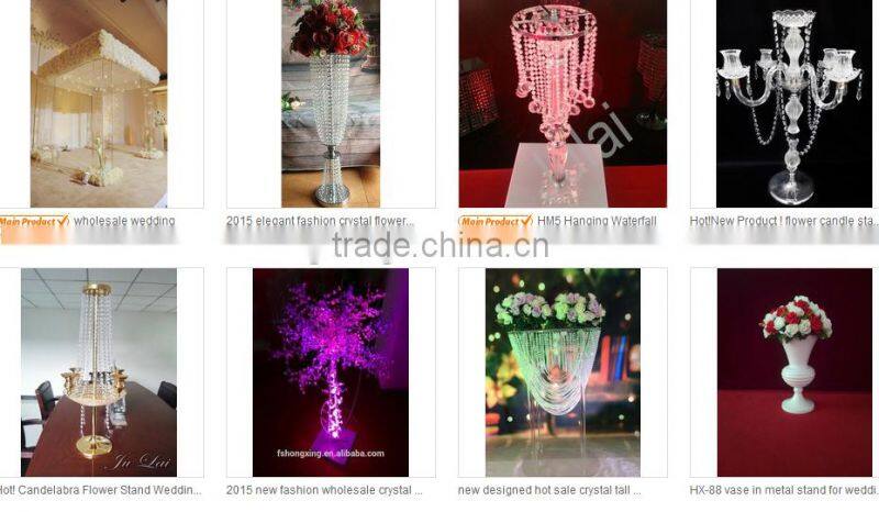 hotsale hanging crystals wedding centerpieces cake stand for wedding