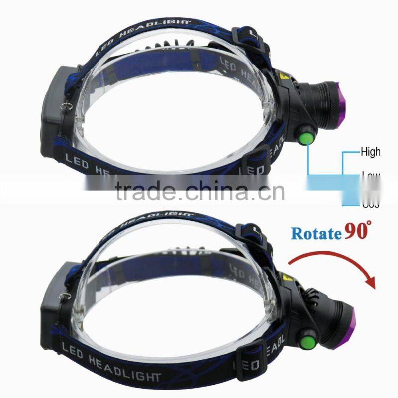 1800 Lm XM-L T6 Focus LED Headlamp Headlight Head Torch Lamp Front Lamp Camping Hiking Light With AC Charger + Car Charger