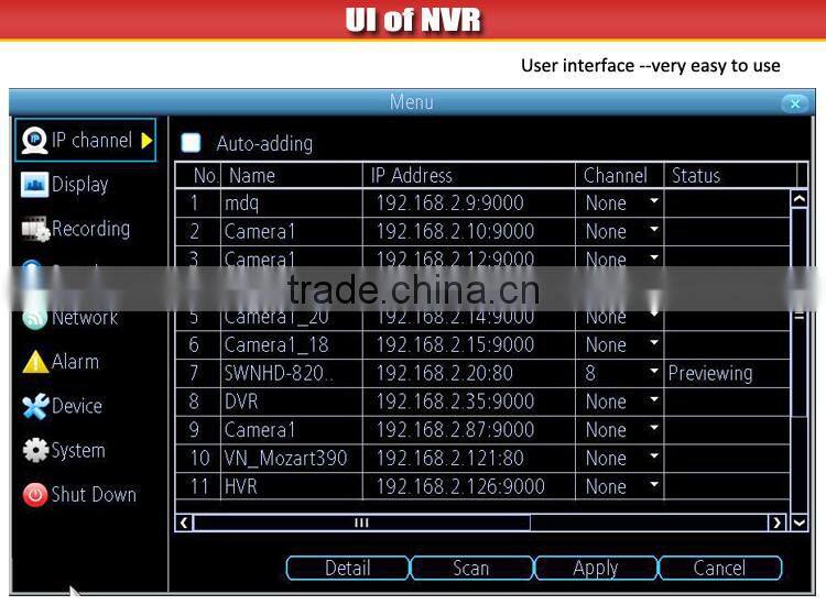 Best selling 2mp cctv h 264 4-channel standalone oem dvr