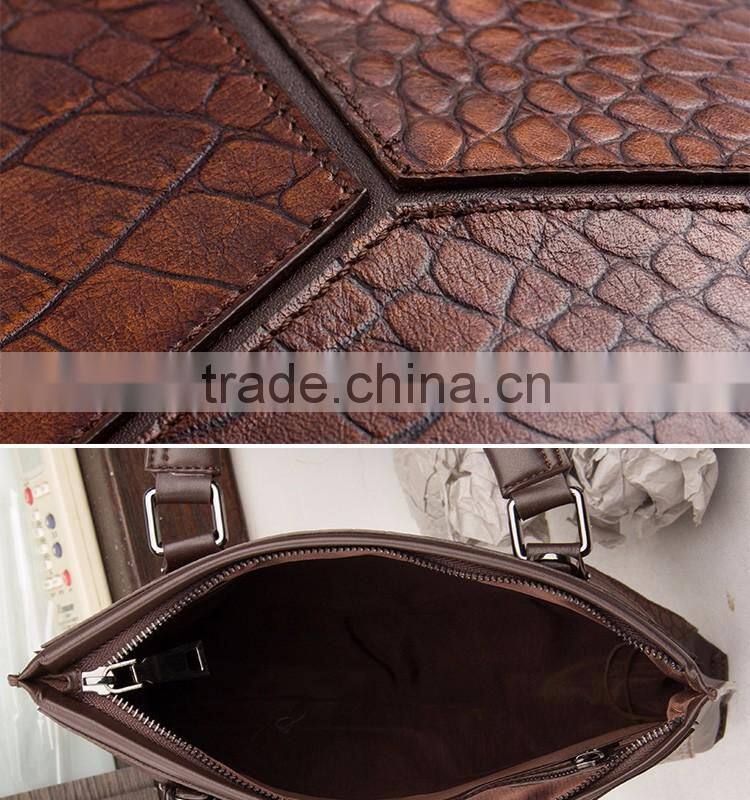 QIALINO new 2016 vintage leather briefcase leather man laptop bag for macbook air/pro 12 13