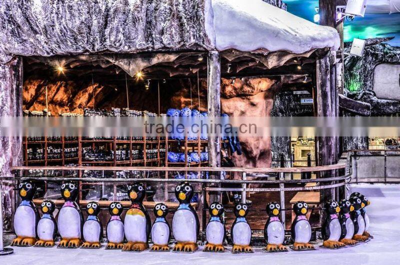 Fiberglass penguin skating aid for skiing park