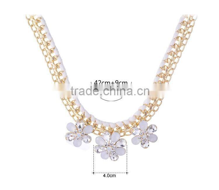 Summer hot selling flower necklace girls alloy fashion necklace