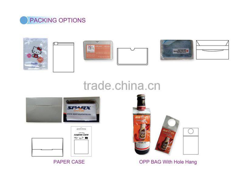 Individual package full colour print silver lens polishing cloth