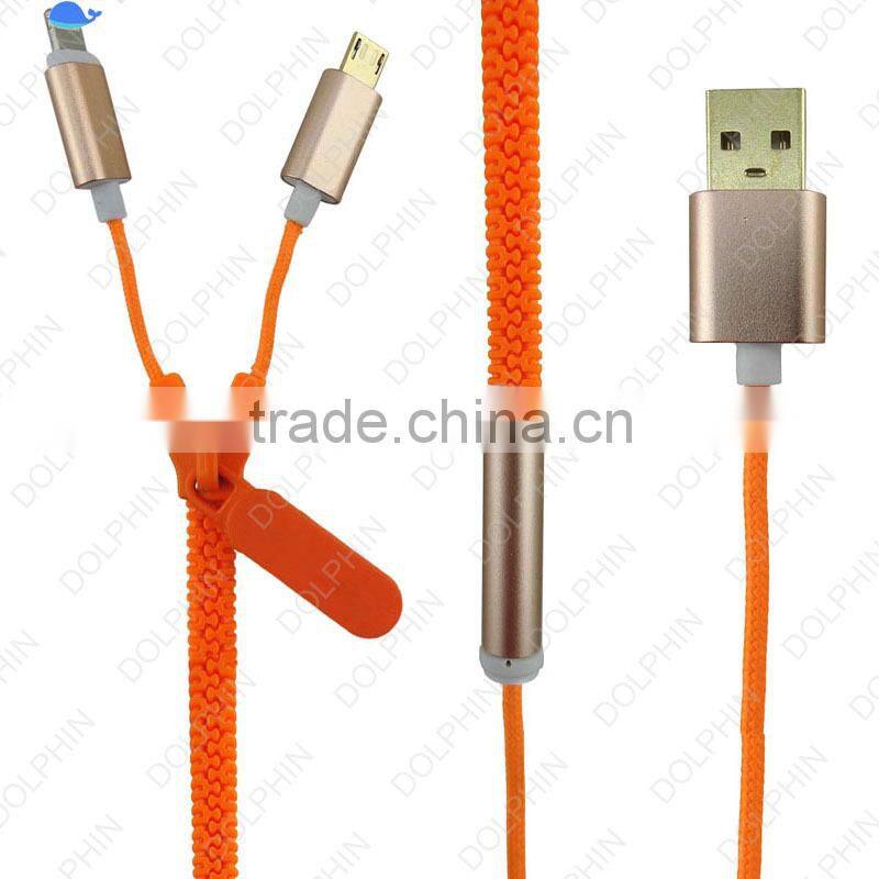 both ends micro and 5 pin usb zipper type c cable suitable for apple usb cable for android phone