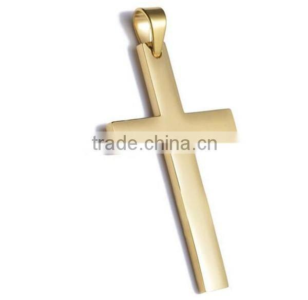 Cheap factory price stainless steel blank gold cross pendant