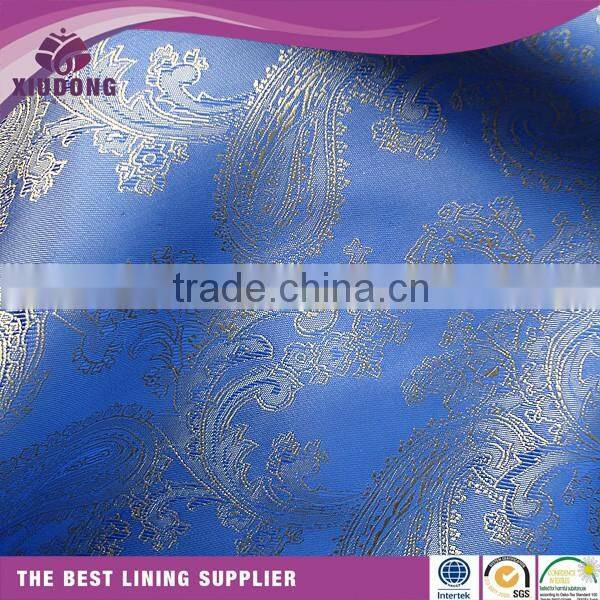 polyester viscose black pink white jacquard paisley lining for garment