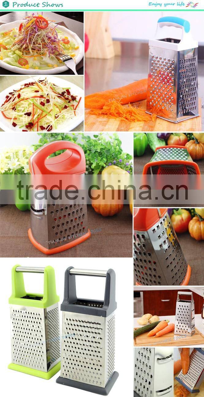 4 Sides Stainless Steel Vegetable slicer Grater,Mini manual kitchen tower grater,4 Sides Portable Stainless Steel Cheese Graters