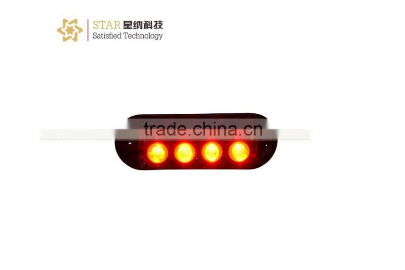 Surface Mounted Emergency 4 Led Mini Car Grille Strobe flashing led light (XN-34)