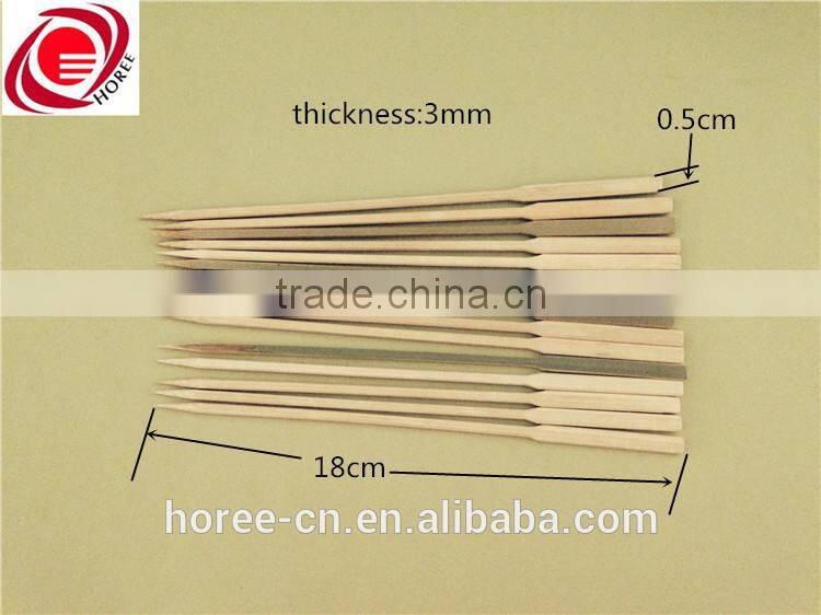 Chinese high quality bamboo paddle skewer with green husk