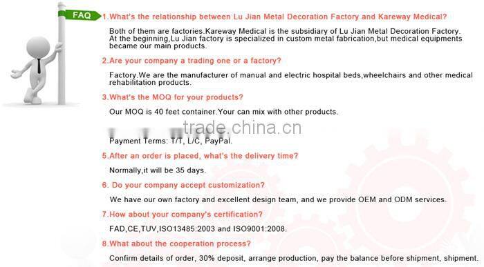 Manual hospital bed with abs cranks with 1 function