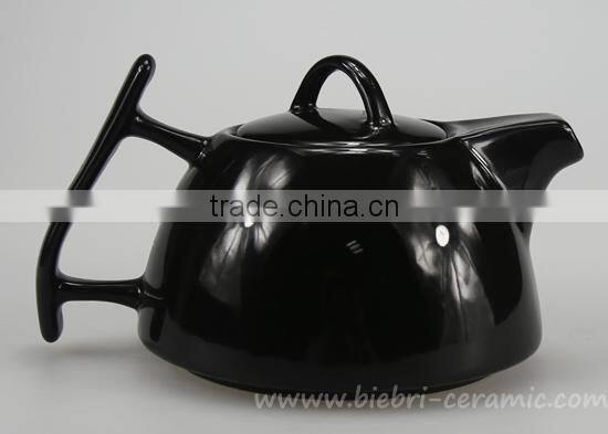 16 OZ Black Color Ceramic Stoneware Coffee Tea Pot And Tea pot Set, Original Chinese Teapot