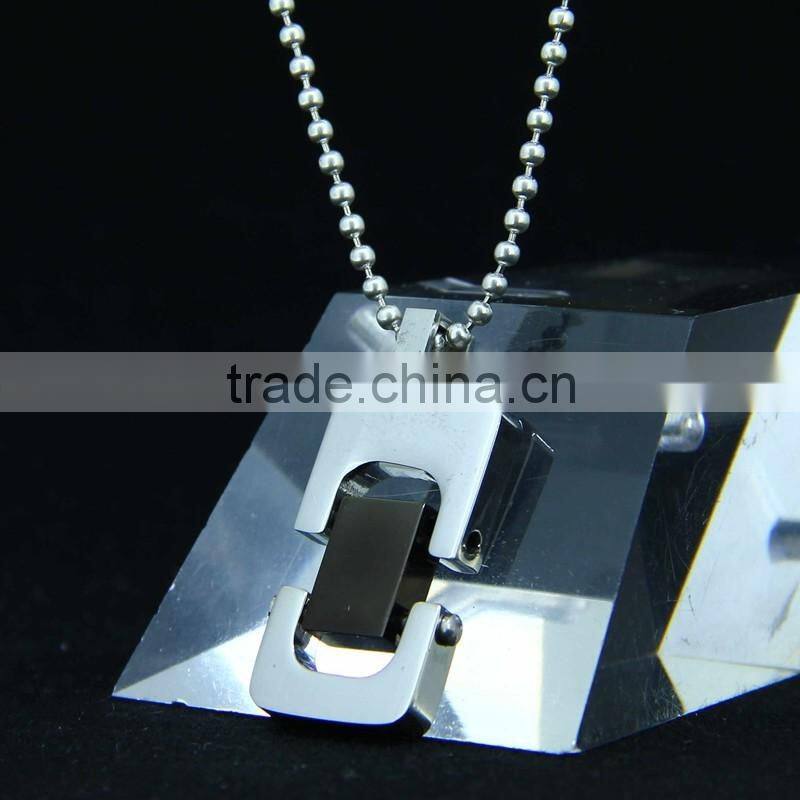100% Authentic Material Black Tag Pendant Necklace For Man