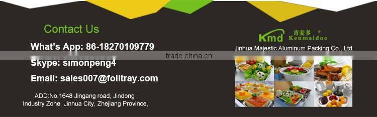 Rectangular 185mm disposable aluminum foil food pans with cardbord lids