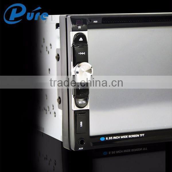 High quality 6.95 inch 2 din portable car dvd player with bluetooth/fm/radio