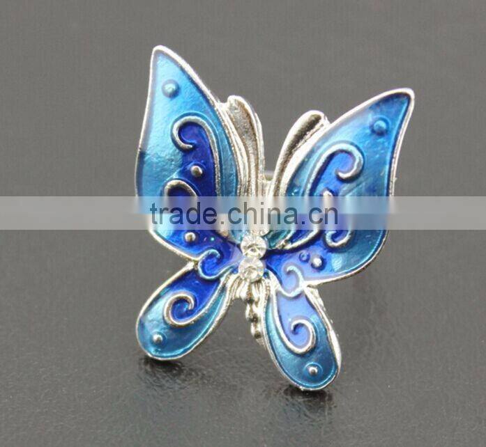 Young lady favorite Drip process alloy varied smart butterfly rings