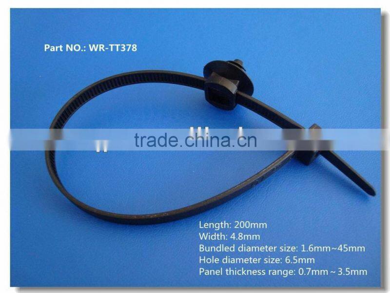 High quality High flexibility self locking nylon cable tie with clip for car