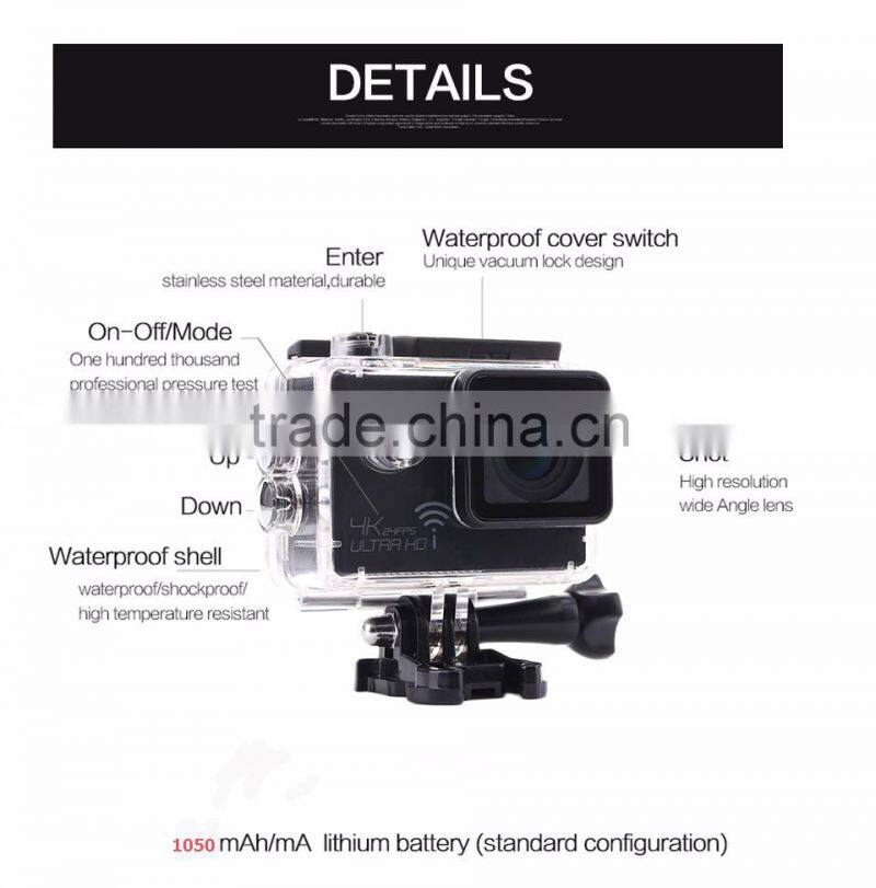 Sports DV action cam Sports Camera 4K Wifi Camera DVR Cam 170 Degree Fisheye Len Mobile connection Sports Action DV Camera