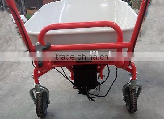 Construction electric wheelbarrow with motor and brake