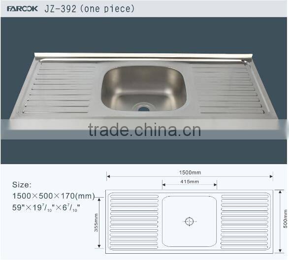 polish kitchen stainless steel trough sink JZ-392
