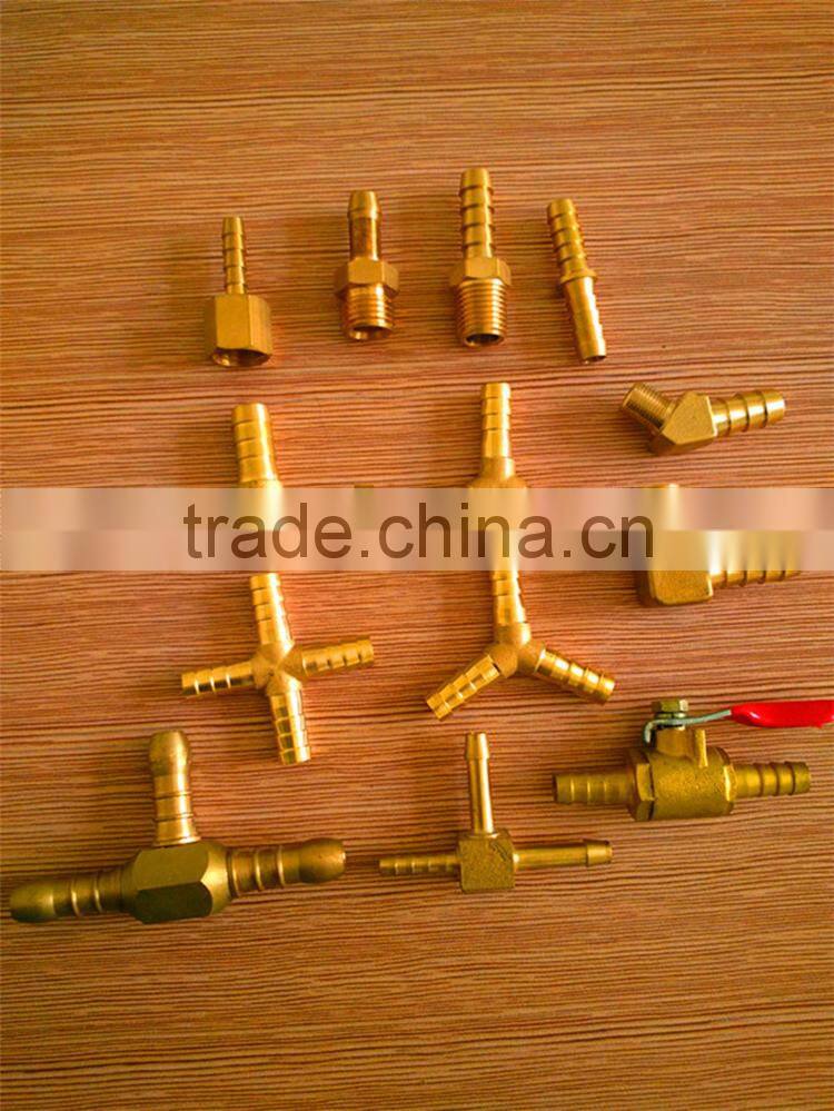 CNC 1/8''-1'' brass Y CROSS and STRAIGHT type water hose barb fitting