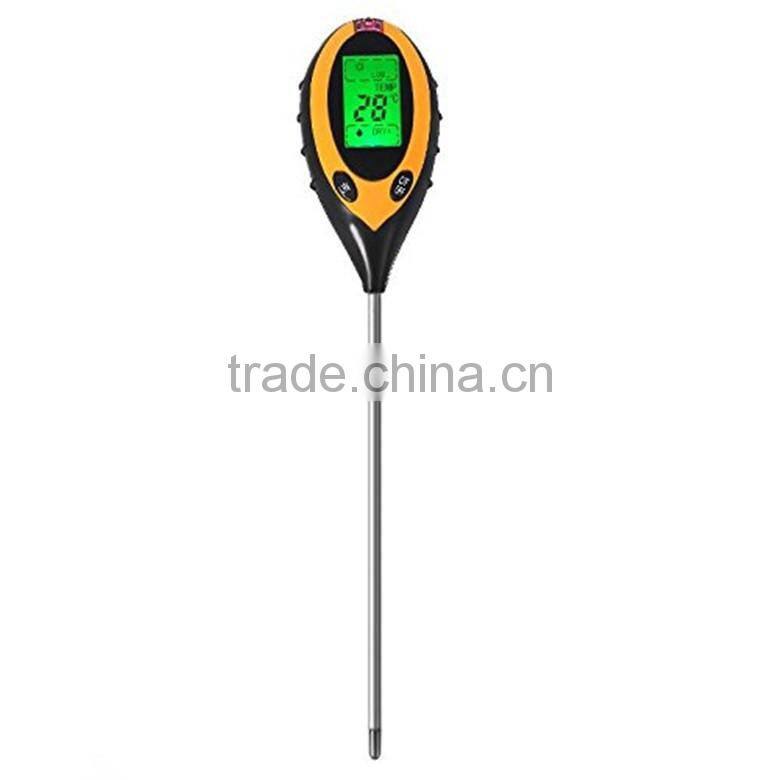 4 IN 1 Soil Moisture Monitor, Soil PH Value, Soil Temperature and Sunlight Intensity Tester