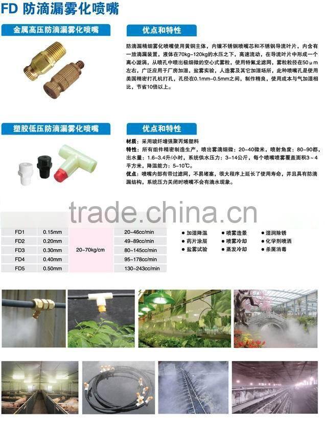 High pressure water atomizing nozzle