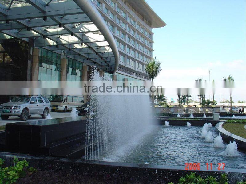 Outdoor water fountain in Guangzhou baiyun airport